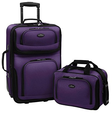 7. U.S Traveler Rio Two Piece Expandable Carry-on Luggage Set