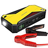 DBPOWER 600A Peak 18000mAh Portable Car Jump Starter (up to 6.5L Gas, 5.2L Diesel Engine) Battery Booster and Phone Charger with Smart Charging Port (Black/Yellow)
