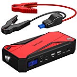 DBPOWER 600A 18000mAh Portable Car Jump Starter (up to 6.5L Gas, 5.2L Diesel Engine) Battery Booster and Phone Charger with Smart Charging Port (Black/Red)