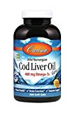 Carlson - Cod Liver Oil, 460 mg Omega-3s, Norwegian, Sustainably Sourced, Lemon, 300 Soft gels