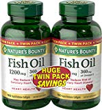 Nature's Bounty Fish Oil 1200 mg Twin Packs, 180-Count per bottle (360 Total Count) Rapid Release Liguid Softgels