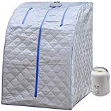 Durherm Portable Personal Therapeutic Spa Home Steam Sauna Weight Loss Slimming Detox (Blue Outline)