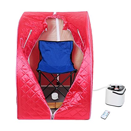 2. AW Portable Large Chair Red Personal Therapeutic Steam Sauna