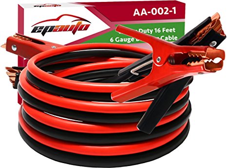 4. EPAuto 6 Gauge x 16 Ft Heavy Duty Booster Jumper Cables