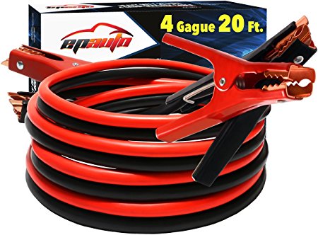 2. EPAuto 4 Gauge x 20 Ft 500A Heavy Duty Booster Jumper Cables