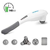 RENPHO Rechargeable Hand Held Deep Tissue Massager for Muscles, Back, Foot, Neck, Shoulder, Leg, Calf Pain Relief - Cordless Electric Percussion Full Body Massage with Portable Design - White