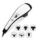 6 Interchangeable Nodes Massager, NURSAL MD Handheld Deep Percussion Massager with Heat, Variable Speed Adjustment and Anti Slip Design
