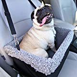 Devoted Doggy Metal Frame Construction Pet Booster Seat with Zipper Storage Pocket, Black/Grey