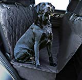 Plush Paws Ultra-Luxury Pet Seat Cover, Dog Car Hammock Protector Bench Rear Waterproof 100% Non-Slip Backing Anchors Side Flaps Machine Wash Black 2 Bonus Harness & 2 Seat Belts (Regular, Black)