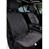 BarksBar Pet Front Seat Cover for Cars - Black, Waterproof & Nonslip Backing