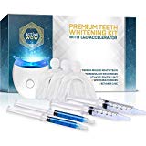 ActiveWow Teeth Whitening Kit - LED Light, 36% Carbamide Peroxide, (2) 5ml Gel Syringes, (2) Reminerilization Gel, Tray and Case (Premium Kit)