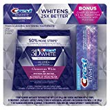 Crest 3D White Luxe Whitestrips Dental Teeth Whitening Strips Kit, Glamorous White, 21 Treatments + BONUS Crest 3D White Radiant Mint Toothpaste