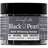 Black Pearl Activated Charcoal Teeth Whitening Toothpaste - Organic Coconut Charcoal - Freshens Breath - Remineralizing Tooth Powder - Anti-Bacterial - Made In USA - Glass Jar
