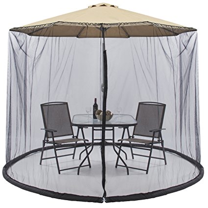 9. Best Choice Products Outdoor 9 Foot Patio Umbrella Screen- Black