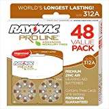 Rayovac Proline Advanced Mercury-Free Hearing Aid Batteries, Box - 48, Size 312