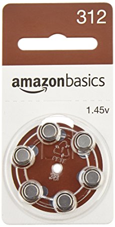 9. AmazonBasics Hearing Aid Battery A312