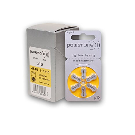 7. Power One Zinc Air Hearing Battery (Yellow) Size