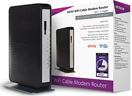4. NETGEAR N450 (8x4) Wi-Fi DOCSIS 3.0 Cable Modem Router