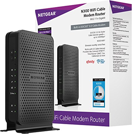 1. NETGEAR N300 8x4 Wi-Fi DOCSIS 3.0 Cable Modem Router