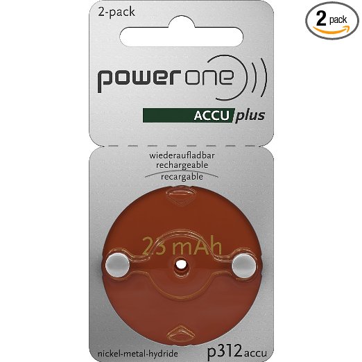 3. Power One ACCU Rechargeable Hearing Aid Battery