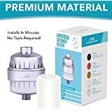 Universal Shower Filter and Water Softner - High Output Shower Water Filter, Hard Water Treatment, Chlorine & Other Harsh Chemicals - Includes Replaceable Multi-Stage Filter Cartridge - Chrome