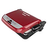George Foreman 5-Serving Multi-Plate Evolve Grill System with Ceramic Plates, Deep Dish Bake Pan and Muffin Pan, Red, GRP4800R