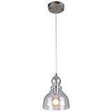 Westinghouse 6100700 One-Light Indoor Mini Pendant, Brushed Nickel Finish with Clear Seeded Glass