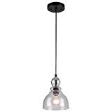 Westinghouse 6100800 One-Light Indoor Mini Pendant, Oil Rubbed Bronze Finish with Clear Seeded Glass