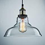CLAXY Ecopower Industrial Edison Vintage Style 1-Light Pendant Glass Hanging Light