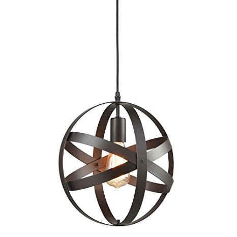 10. Truelite Industrial Metal Spherical Pendant Displays Changeable Hanging Lighting