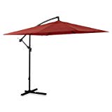 8 Foot Square Cantilever Umbrella Vented Tilting Canopy Great for a Balcony - Deck - Patio or Pool Includes Cross Umbrella Stand on Sale (Salsa)