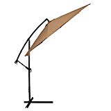 Pebble Lane Living Adjustable Tilting 10' Offset Cantilever Patio 360 Degree Turning Vented Umbrella - Tan