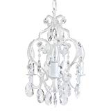 Tadpoles 3-Bulb Vintage Plug-in or Hardwired Mini-Chandelier, White Diamond