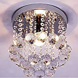 Surpars House Mini Style 1-Light Flush Mount Crystal Chandelier