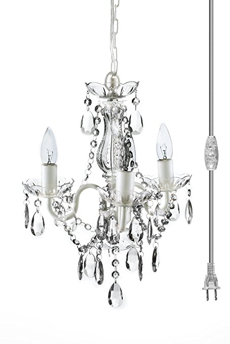 10. The Original Gypsy Color 3 Light Mini Plug-in Crystal Chandelier