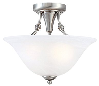 9. Hardware House 544676 Bristol 13-by-11-Inch 2-Light Semi-Flush Ceiling Fixture