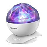 SOAIY Rotation Sleep Soothing Color Changing Aurora Night Light Projector with Build-in Speaker, Relaxing Light Show, Mood Light for Baby Nursery, Adults and Kids Bedroom, Living Room (White)