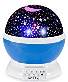 Sun and Star Lighting Lamp 4 LED Bead 360 Degree Romantic Room Rotating Cosmos Star Projector with 59 Inch USB Cable, Light Lamp Starry Moon Sky Night Projector Kid Bedroom Lamp for Christmas (Blue)