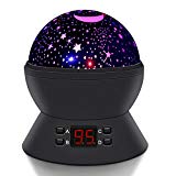 SCOPOW Constellation Night Light Star Sky with LED Timer Auto-Shut Off, 360 Degree Rotation Colorful Moon Night Lamp Gift for Baby Kid Children Bedroom Nursery Decor (Black)
