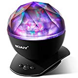SOAIY Sleep Soother Aurora Projection LED Night Light Lamp with 8 Lighting Mode & Speaker, Relaxing Light Show for Baby Kids and Adults, Mood Light for Baby Nursery Bedroom Living Room (Black)