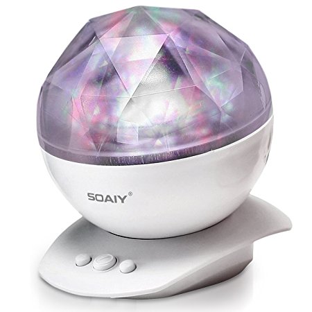 8. SOAIY Rotation Sleep Soothing Colour Changing Aurora Light Projector