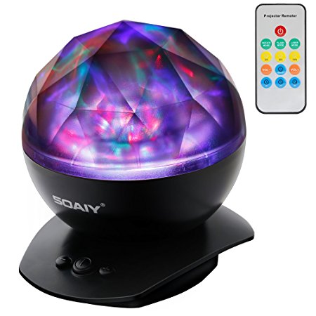 7. SOAIY Remote Control Soothing Aurora LED Night Light Star Projector