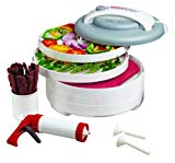 NESCO FD-61WHC, Snackmaster Express Food Dehydrator All-in-One Kit with Jerky Gun, White, 500 watts