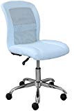 Serta Essentials Ergonomic Armless Low-Back Computer Swivel Task Chair, Faux Leather and Mesh, Blue