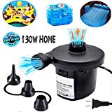 Electric Air Pump for Inflatables, ONG NAMO Portable Quick Air Pump with 3 Nozzles for Air Mattresses Beds Boats Swimming Ring Inflatable Pool Toys 110V AC (130W)