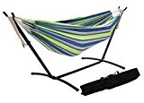 SueSport Double Hammock with Steel Stand and Portable Case, Oasis