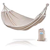 Hammock Sky Brazilian Double Hammock - Two Person Bed for Backyard, Porch, Outdoor and Indoor Use - Soft Woven Cotton Fabric for Supreme Comfort (Natural)