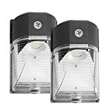 CINOTON LED Wall Pack Light, 26W 3000lm 5000K (Dusk-to-Dawn Photocell,Waterproof IP65), 100-277Vac,150-250W MH/HPS Replacement, ETL DLC Listed Outdoor Security Lighting (2pack)