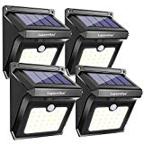 28 LEDs Solar Lights Outdoor, Luposwiten Solar Motion Sensor Lights Wireless Security Lights, 400 Lumen Waterproof Solar Powered Lights for Steps Yard Garage Porch Patio（4-Pack）