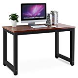 Tribesigns Modern Simple Style Computer Desk PC Laptop Study Table Office Desk Workstation for Home Office, Teak + Black Leg